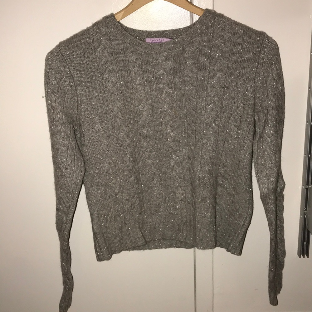 Silver sparkly cashmere sweater